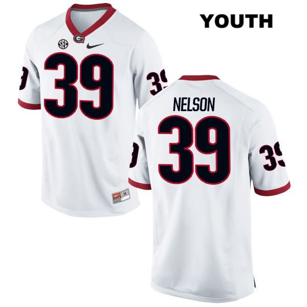 Georgia Bulldogs Youth Hugh Nelson #39 NCAA Authentic White Nike Stitched College Football Jersey JHA2256SG